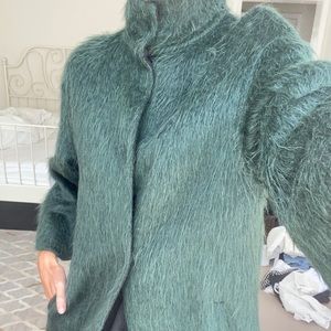 Max Mara alpaca hair emerald green coat
